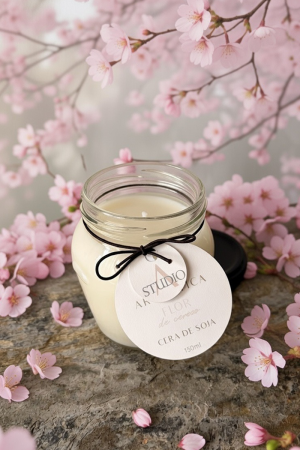 vela aromatica flor de cerezo cristal